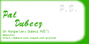 pal dubecz business card